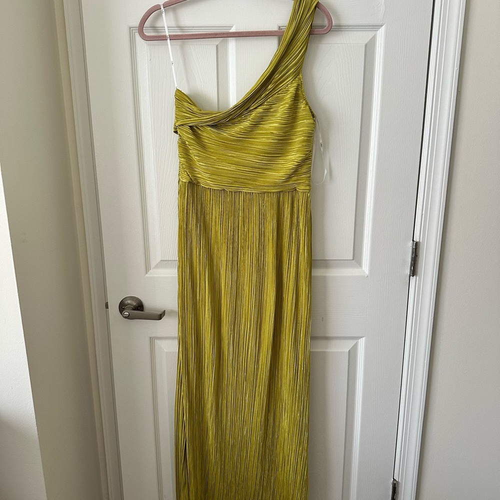 Lulu's Mustard Draped One-Shoulder Top